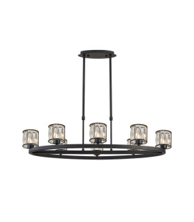 Keene 8 Light Oval G9 Telescopic Light Sand Black / Clear Crystal Shade-1
