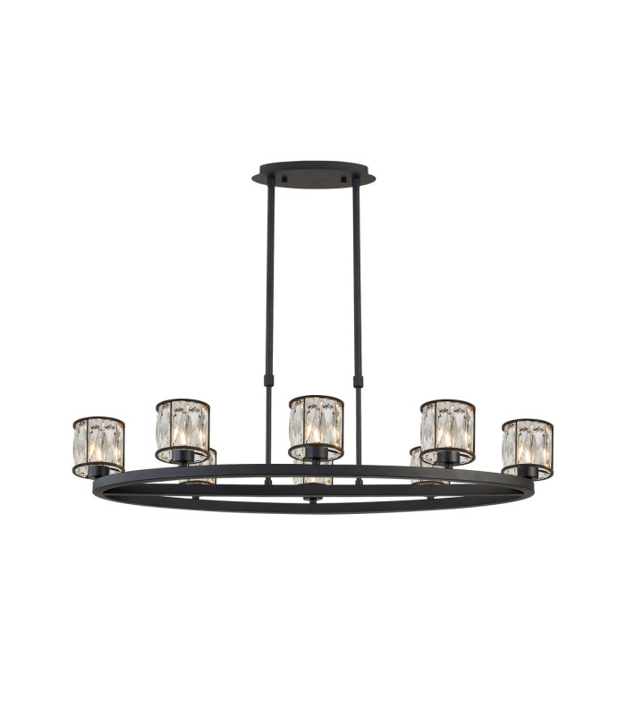 Keene 8 Light Oval G9 Telescopic Light Sand Black / Clear Crystal Shade-1