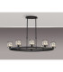 Keene 8 Light Oval G9 Telescopic Light Sand Black / Clear Crystal Shade-3