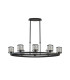 Keene 8 Light Oval G9 Telescopic Light Sand Black / Clear Crystal Shade-4