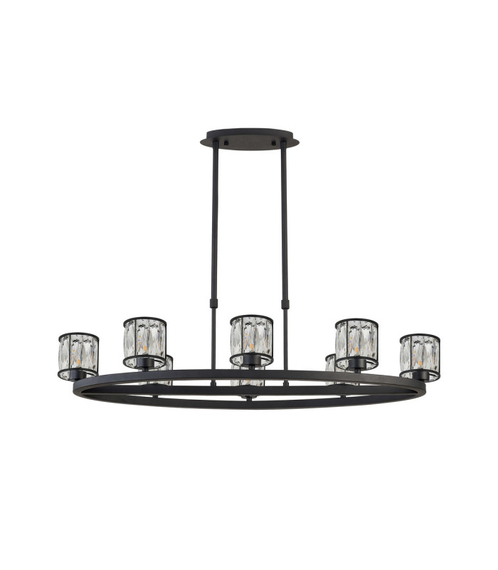 Keene 8 Light Oval G9 Telescopic Light Sand Black / Clear Crystal Shade-4