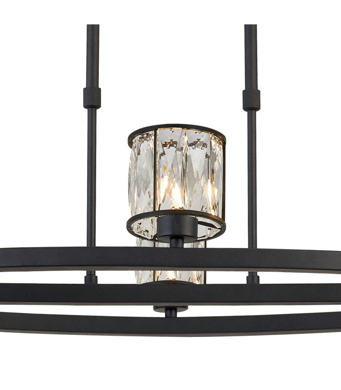 Keene 8 Light Oval G9 Telescopic Light Sand Black / Clear Crystal Shade-6