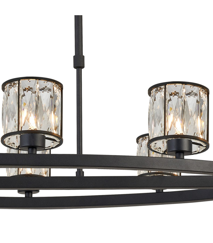 Keene 8 Light Oval G9 Telescopic Light Sand Black / Clear Crystal Shade-7