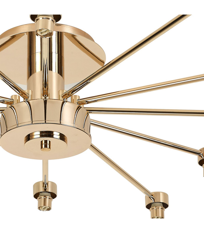 Keene 91.8cm 12 Light G9 Semi Flush French Gold / Clear Crystal Shade-10