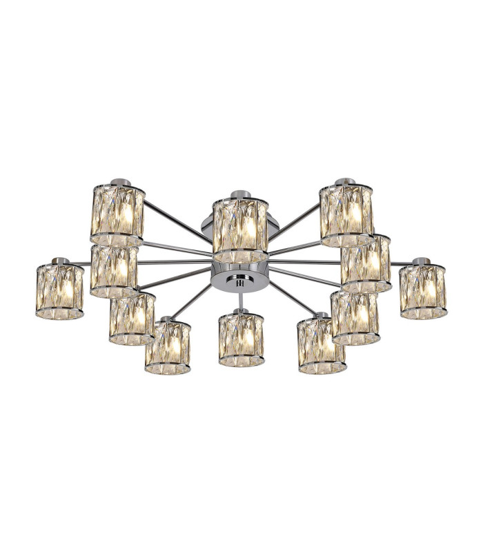 Keene 91.8cm 12 Light G9 Semi Flush Polished Chrome / Clear Crystal Shade-1