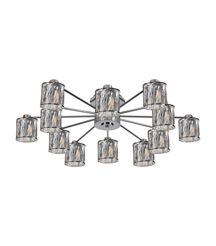 Keene 91.8cm 12 Light G9 Semi Flush Polished Chrome / Clear Crystal Shade-4
