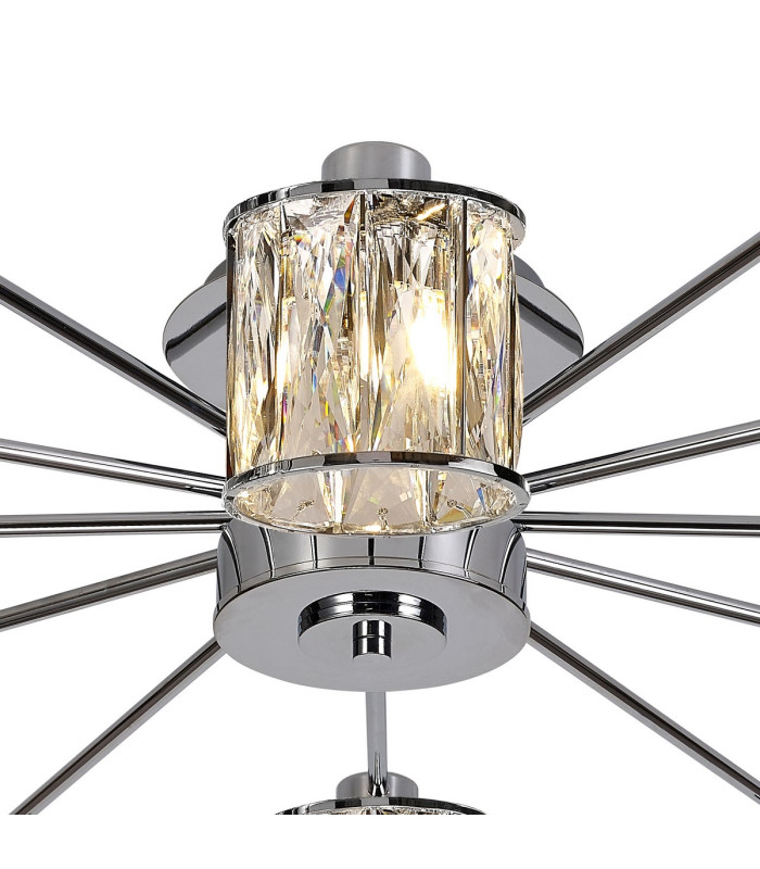 Keene 91.8cm 12 Light G9 Semi Flush Polished Chrome / Clear Crystal Shade-5