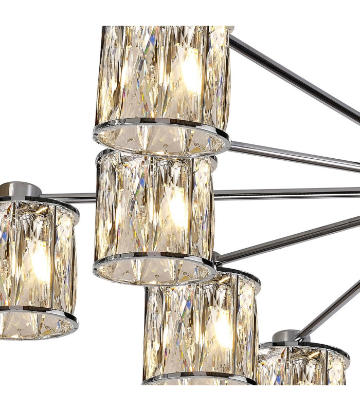 Keene 91.8cm 12 Light G9 Semi Flush Polished Chrome / Clear Crystal Shade-6