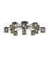 Keene 91.8cm 12 Light G9 Semi Flush Sand Black / Smoked Crystal Shade-1
