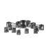 Keene 91.8cm 12 Light G9 Semi Flush Sand Black / Smoked Crystal Shade-9