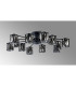 Keene 91.8cm 12 Light G9 Semi Flush Sand Black / Smoked Crystal Shade-16