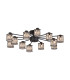 Keene 91.8cm 12 Light G9 Semi Flush Sand Black / Clear Crystal Shade-1
