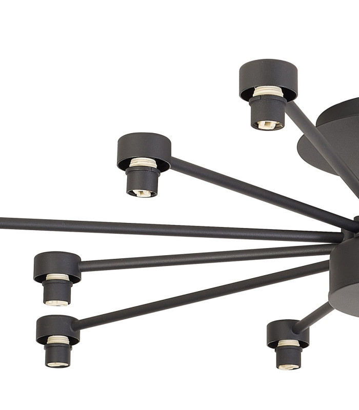Keene 91.8cm 12 Light G9 Semi Flush Sand Black / Clear Crystal Shade-5