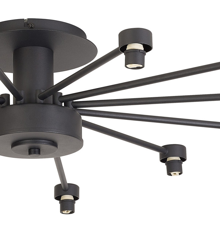 Keene 91.8cm 12 Light G9 Semi Flush Sand Black / Clear Crystal Shade-6