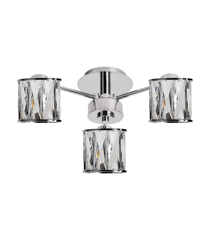 Keene 44.2cm 3 Light G9 Semi Flush Polished Chrome / Clear Crystal Shade-4