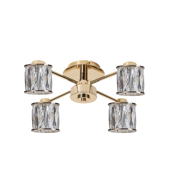 Keene 46.8cm 4 Light G9 Semi Flush French Gold / Clear Crystal Shade-4