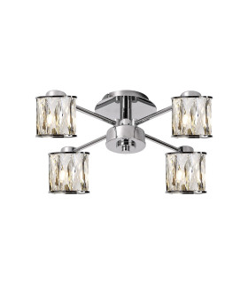 Keene 46.8cm 4 Light G9 Semi Flush Polished Chrome / Clear Crystal Shade-1