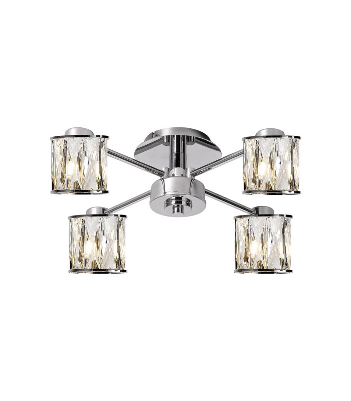 Keene 46.8cm 4 Light G9 Semi Flush Polished Chrome / Clear Crystal Shade-1
