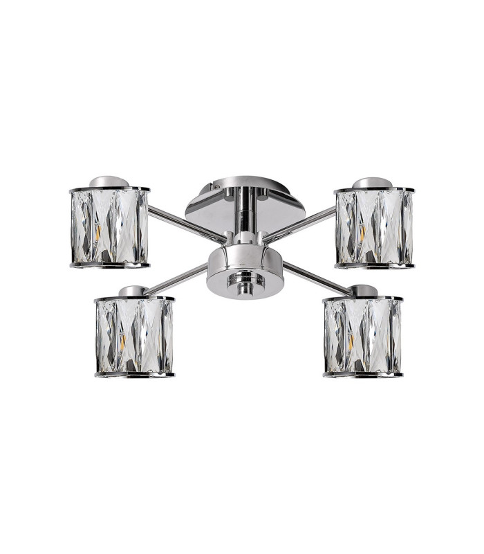 Keene 46.8cm 4 Light G9 Semi Flush Polished Chrome / Clear Crystal Shade-4