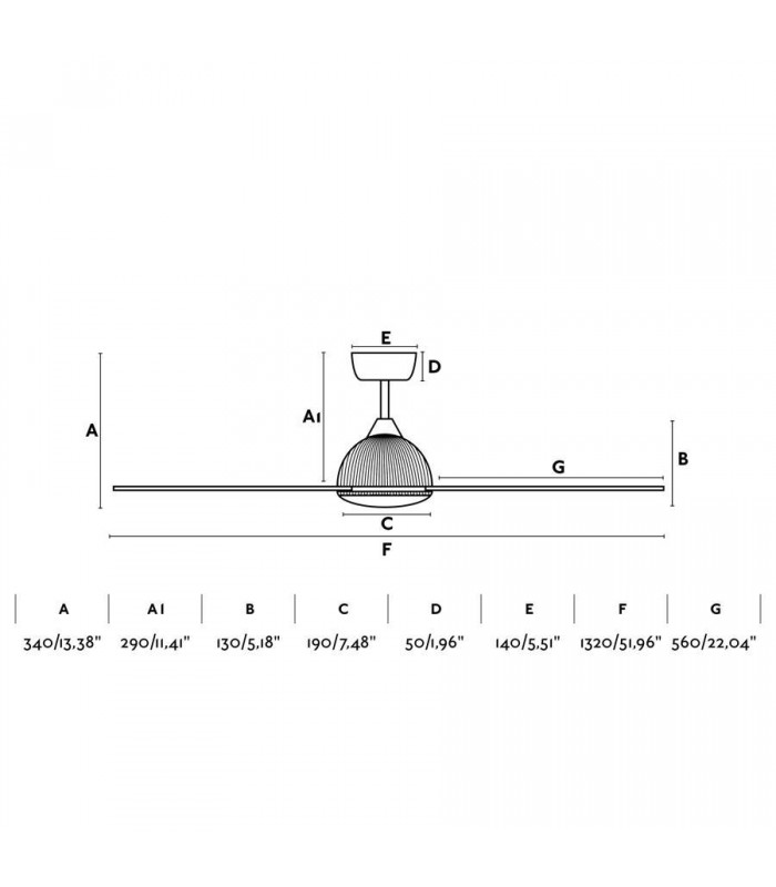 Brown Ceiling Fan 3 Blades with DC motor - 3