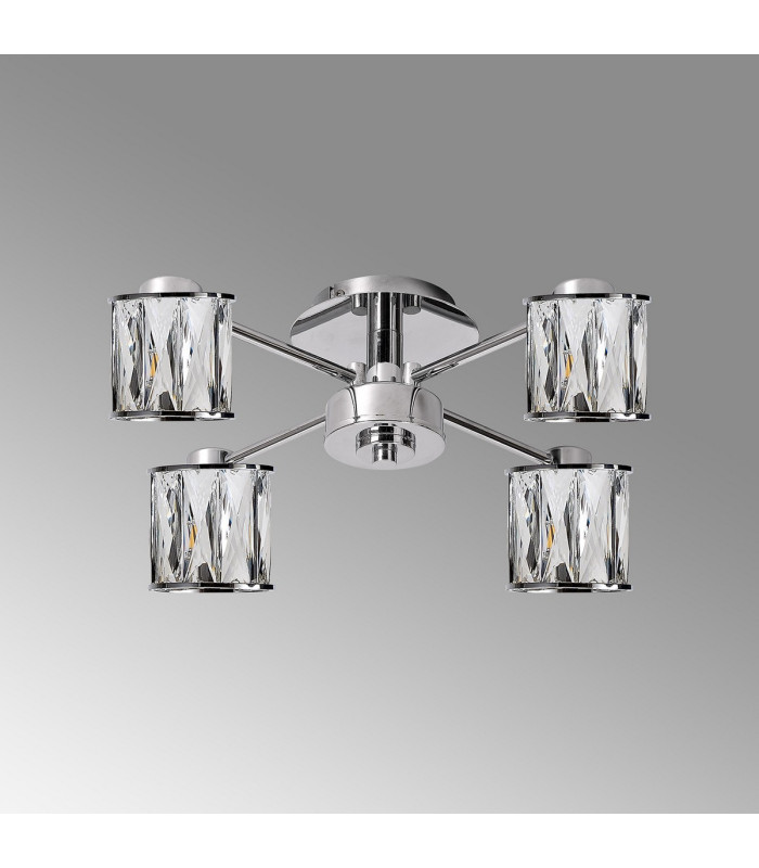 Keene 46.8cm 4 Light G9 Semi Flush Polished Chrome / Clear Crystal Shade-9