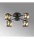 Keene 46.8cm 4 Light G9 Semi Flush Sand Black / Smoked Crystal Shade-3