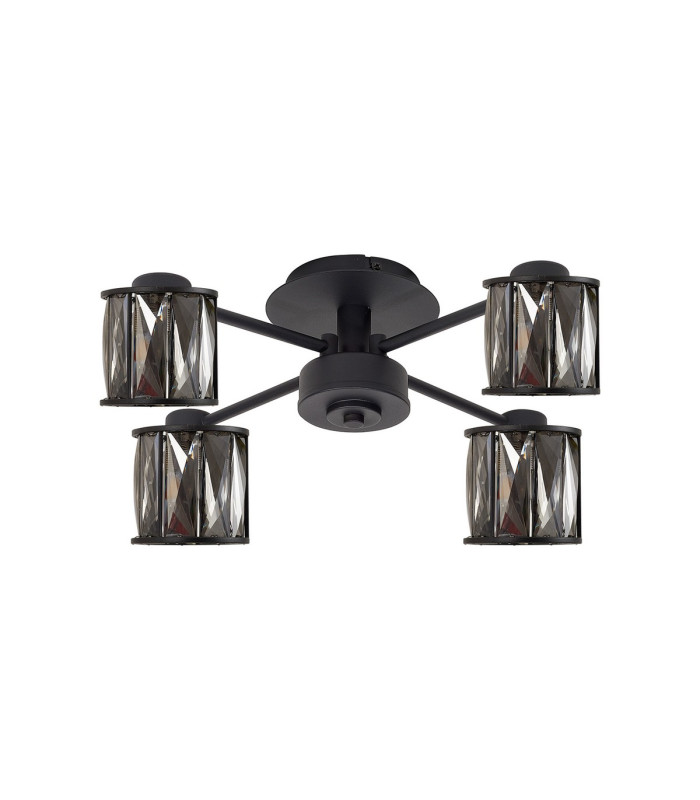 Keene 46.8cm 4 Light G9 Semi Flush Sand Black / Smoked Crystal Shade-4