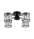 Keene 46.8cm 4 Light G9 Semi Flush Sand Black / Clear Crystal Shade-5