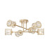 Keene 69cm 6 Light G9 Crossed Arm Semi Flush French Gold / Clear Crystal Shade-1
