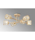 Keene 69cm 6 Light G9 Crossed Arm Semi Flush French Gold / Clear Crystal Shade-3