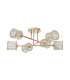 Keene 69cm 6 Light G9 Crossed Arm Semi Flush French Gold / Clear Crystal Shade-5
