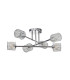 Keene 69cm 6 Light G9 Crossed Arm Semi Flush Polished Chrome / Clear Crystal Shade-4