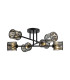 Keene 69cm 6 Light G9 Crossed Arm Semi Flush Sand Black / Smoked Crystal Shade-1