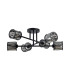 Keene 69cm 6 Light G9 Crossed Arm Semi Flush Sand Black / Smoked Crystal Shade-5