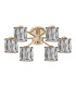 Keene 51.8cm 6 Light G9 Semi Flush French Gold / Clear Crystal Shade-4