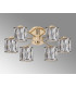 Keene 51.8cm 6 Light G9 Semi Flush French Gold / Clear Crystal Shade-12
