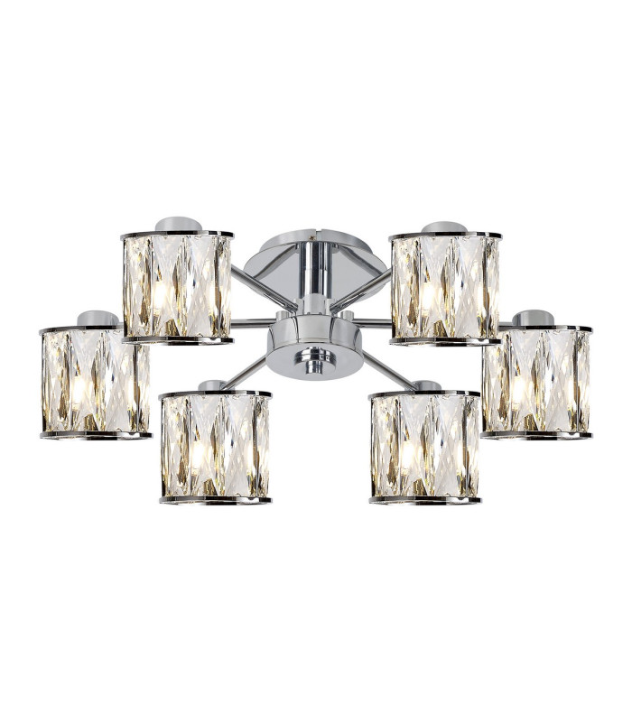 Keene 51.8cm 6 Light G9 Semi Flush Polished Chrome / Clear Crystal Shade-1