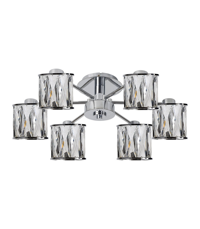 Keene 51.8cm 6 Light G9 Semi Flush Polished Chrome / Clear Crystal Shade-4
