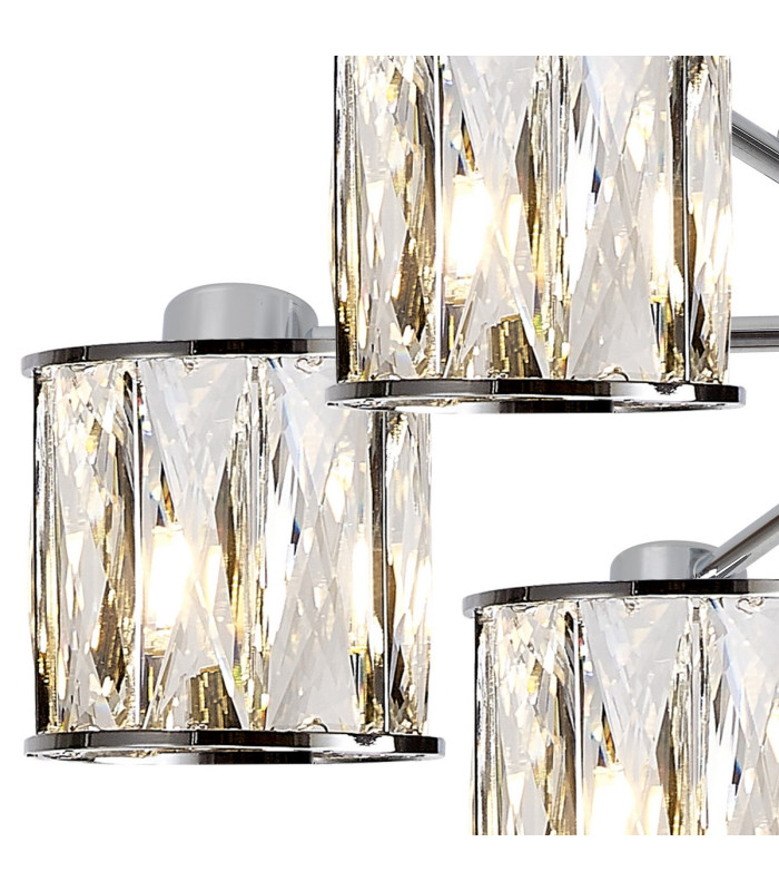 Keene 51.8cm 6 Light G9 Semi Flush Polished Chrome / Clear Crystal Shade-6