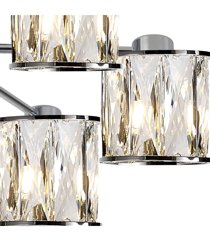 Keene 51.8cm 6 Light G9 Semi Flush Polished Chrome / Clear Crystal Shade-7