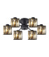 Keene 51.8cm 6 Light G9 Semi Flush Sand Black / Smoked Crystal Shade-1