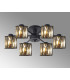 Keene 51.8cm 6 Light G9 Semi Flush Sand Black / Smoked Crystal Shade-3