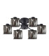 Keene 51.8cm 6 Light G9 Semi Flush Sand Black / Smoked Crystal Shade-4