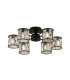 Keene 51.8cm 6 Light G9 Semi Flush Sand Black / Clear Crystal Shade-1