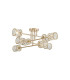 Keene 85cm 8 Light G9 Crossed Arm Semi Flush French Gold / Clear Crystal Shade-1