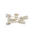 Keene 85cm 8 Light G9 Crossed Arm Semi Flush French Gold / Clear Crystal Shade-5