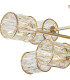 Keene 85cm 8 Light G9 Crossed Arm Semi Flush French Gold / Clear Crystal Shade-6