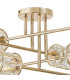 Keene 85cm 8 Light G9 Crossed Arm Semi Flush French Gold / Clear Crystal Shade-7