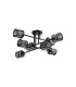Keene 85cm 8 Light G9 Crossed Arm Semi Flush Sand Black / Smoked Crystal Shade-6