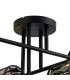Keene 85cm 8 Light G9 Crossed Arm Semi Flush Sand Black / Smoked Crystal Shade-7